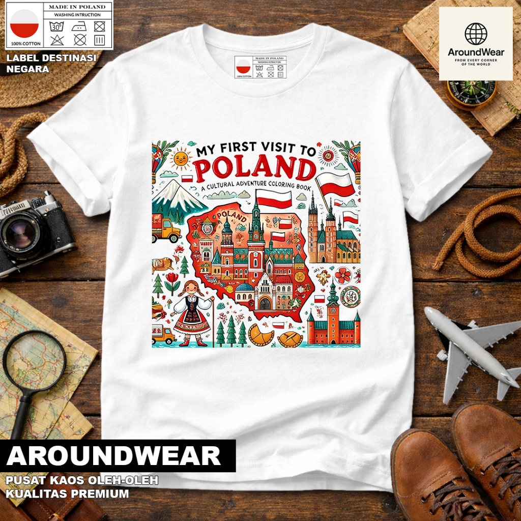 POLAND 10 SOUVENIR เสื้อยืด, USING A STATE TAG ASSAL POLAND PREMIUM SOUVENIR MATERIAL GIFT