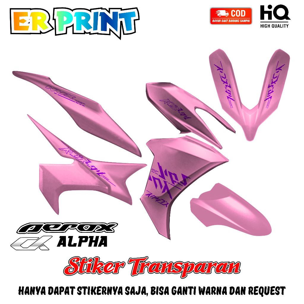 Aerox Alpha สติกเกอร์โปร่งใส Anti-Fade Cool Aerox Alpha Striping NVX Design