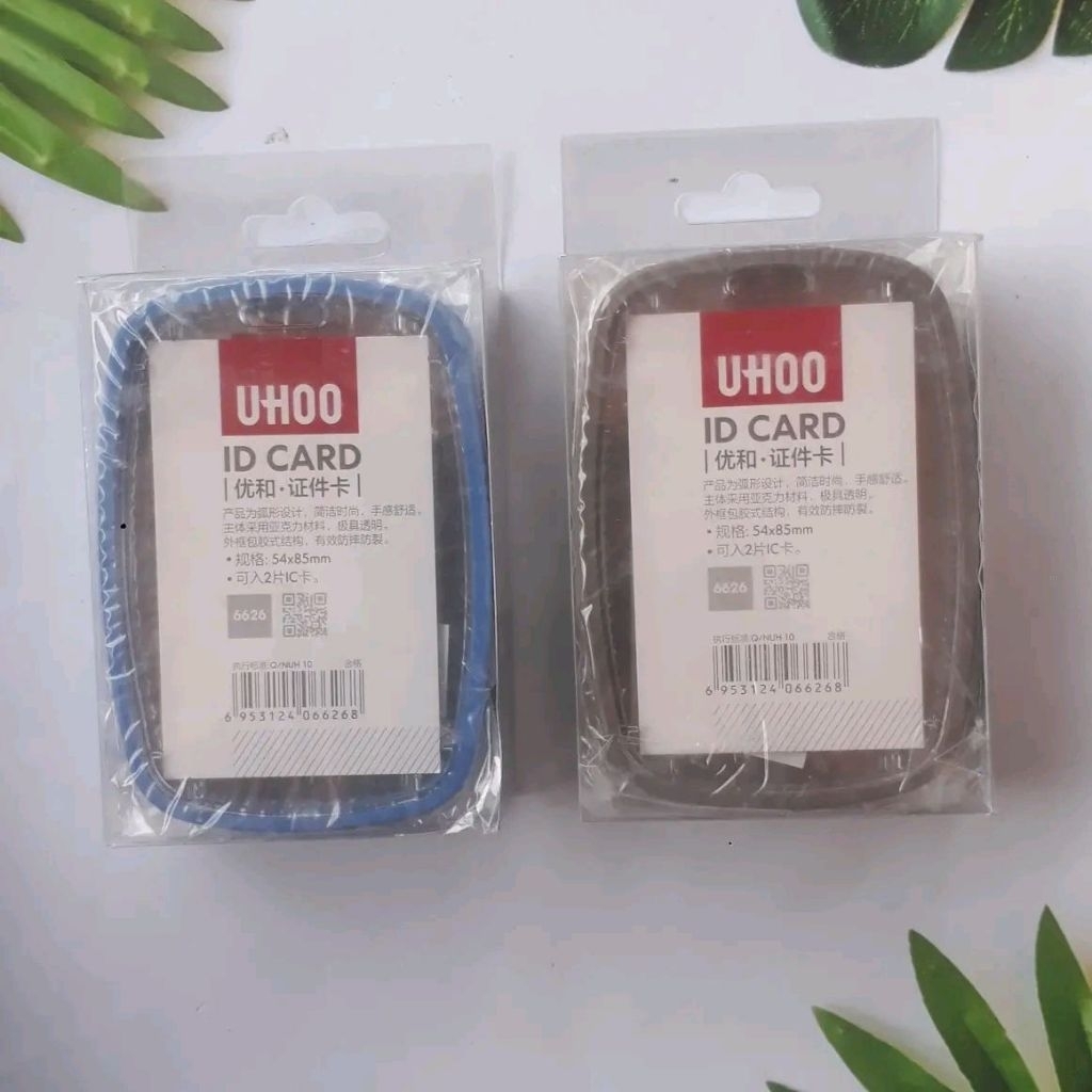 UHOO ID Card 6626 Card Holder 54x85mm Name Tag Identity ID Card Holder Set 6 ชิ้น