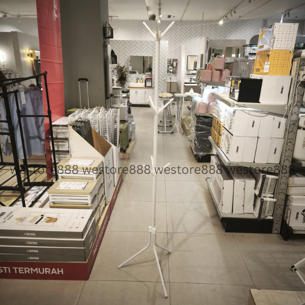 GANTUNGAN Ichi WEO IF0150 เสื้อผ้าสไตล์ต้นไม้สีขาว หมวก ผ้าพันคอ และอุปกรณ์เสริม ขาตั้งแบบแขวน