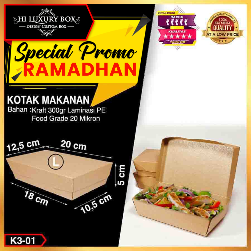 กล่องข้าว | อาหารพลู | กล่องข้าว | KRAFT KRAFT KRAFT | กล่องข้าว 20x12.5x5 | กล่องข้าว