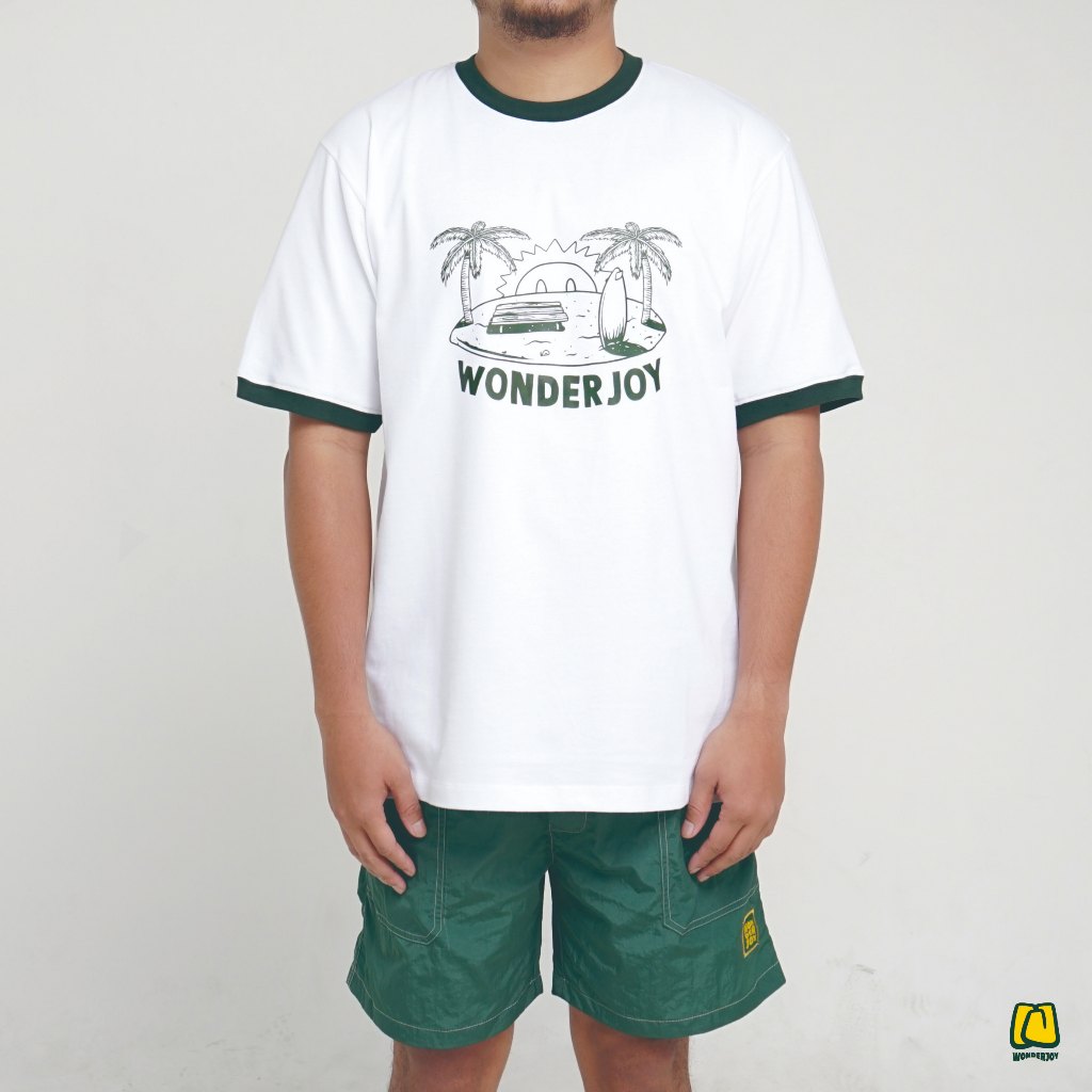 Wonderjoy - Ringer Tee Holy Joy Basic White Cotton Combed 20s