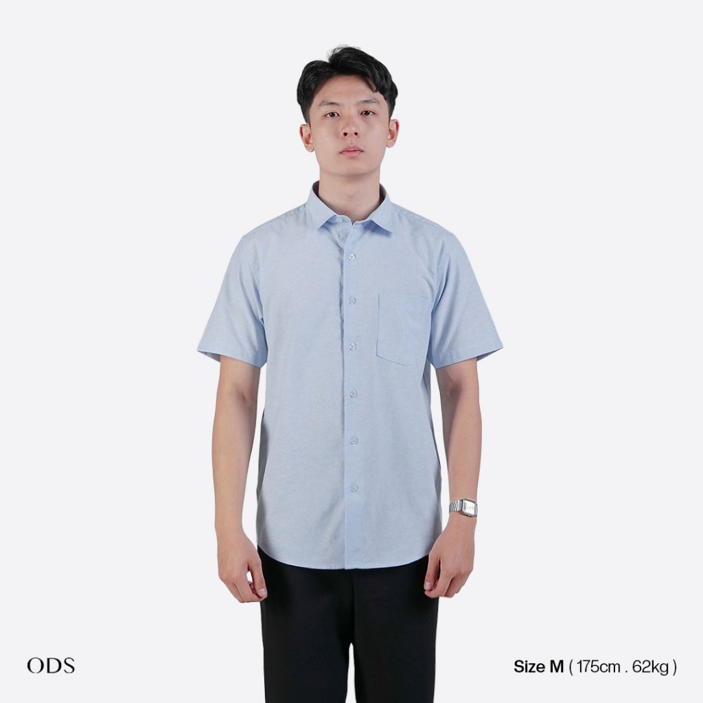 ODS Base เสื้อเชิ้ตแขนสั้น สีฟ้าอ่อน