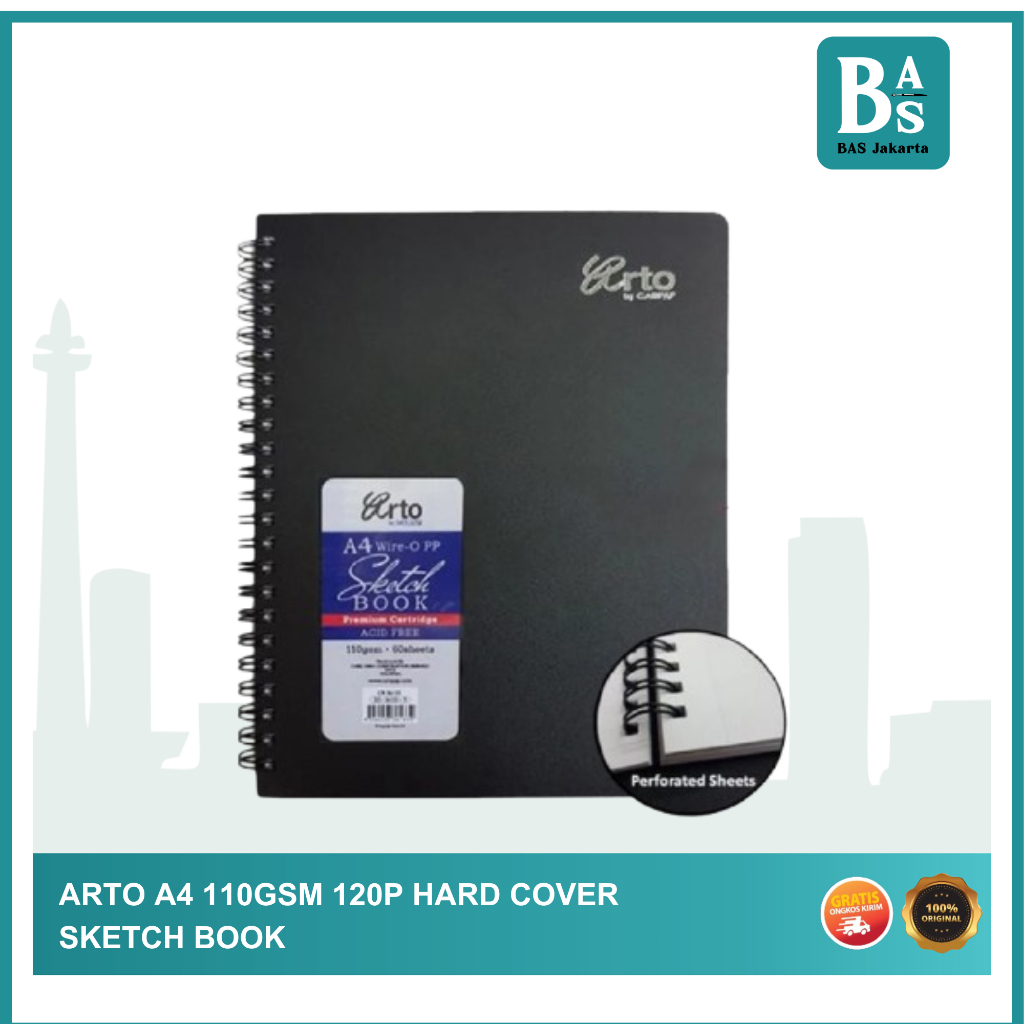 ARTO A4/A5 110GSM 60S WIRE-O PP COVER SKETCH BOOK