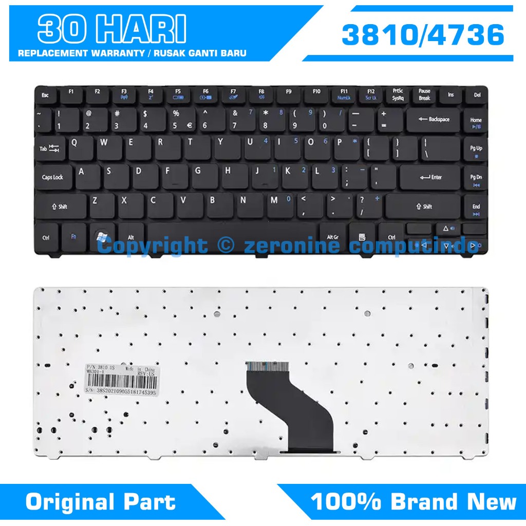 คีย์บอร์ด Acer Aspire 4736 3810 3810T 4810 4810T 4810TG-R23F