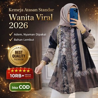 (COD) Melza Atasan Kemeja Wanita print desain mewah|kualitas premium|matrial super premium motif random yg di kirim