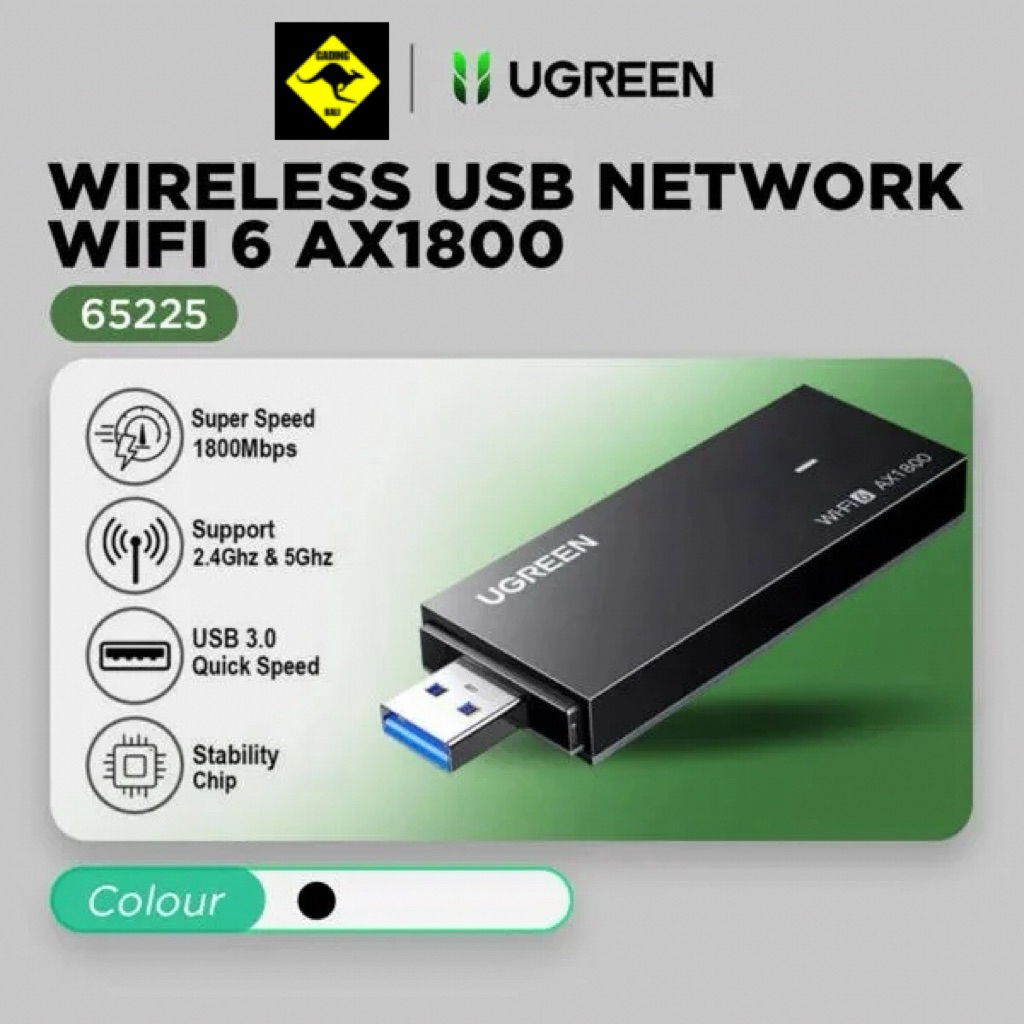 UGREEN WIRELESS USB NETWORK WIFI 6 AX1800 อะแดปเตอร์ WIFI 65225