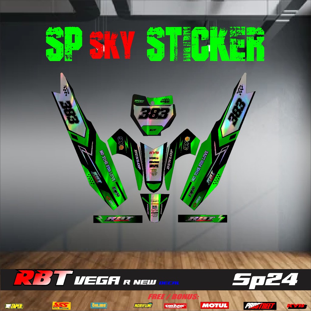 สติ๊กเกอร์ RBT STRIPING MOTOR VEGA R ใหม่ HOLOGRAM FULL BODY MOTOR CRF KLX 150 KLX BF KLX GORDON DTR