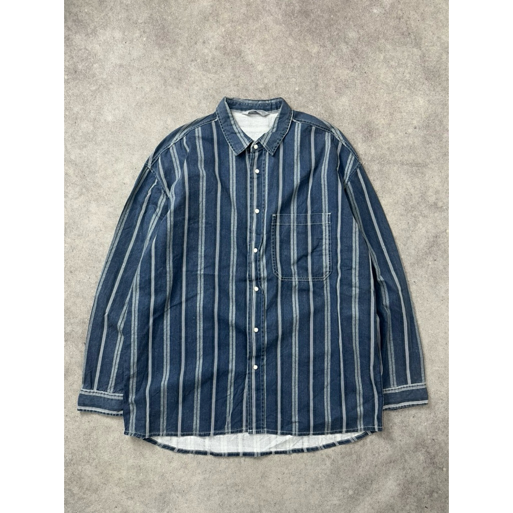 8SECOND เสื้อเชิ้ตยีนส์ลายทาง