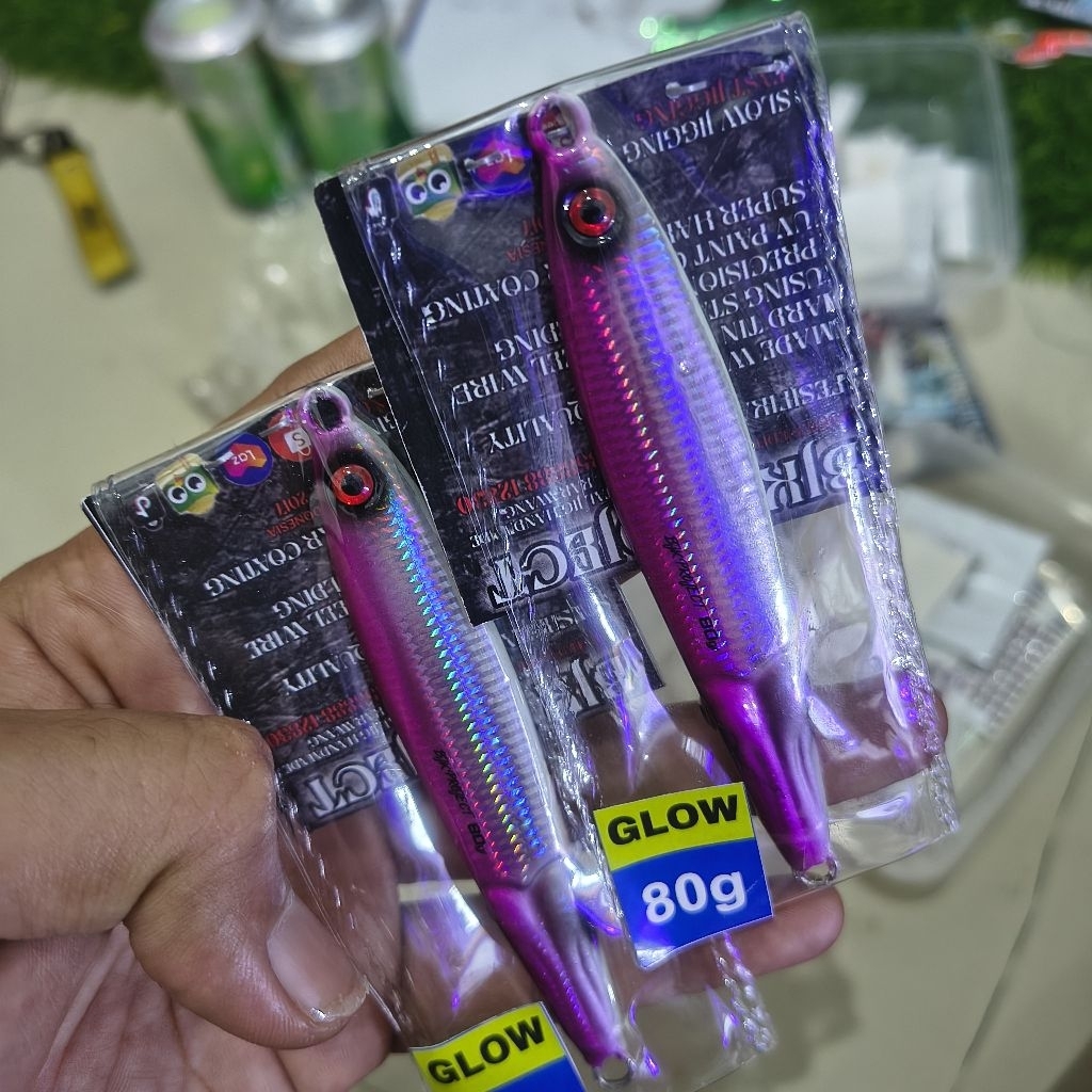 METAL JIG 40,60,80,100,200g GID WINGS PINK METALLIC FISHY FISHING BAIT BJK