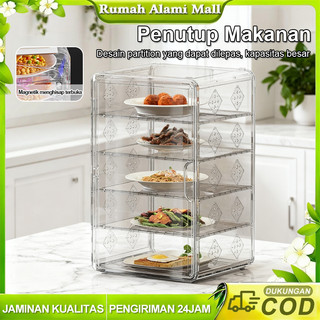 COD_Penutup Makanan Tingkat- 3/4/5 Lapisan - Isolasi - Transparan - RAK MAKANAN - Pelindung Debu - Lemari Penyimpanan Makanan - Penutup Buah - Penutup Sayu - Vacuum Food Cover