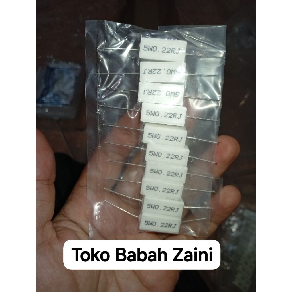 ตัวต้านทาน 10 ชิ้น 5 วัตต์ 0.22 โอห์ม R 5w R ชอล์ก 0.22
