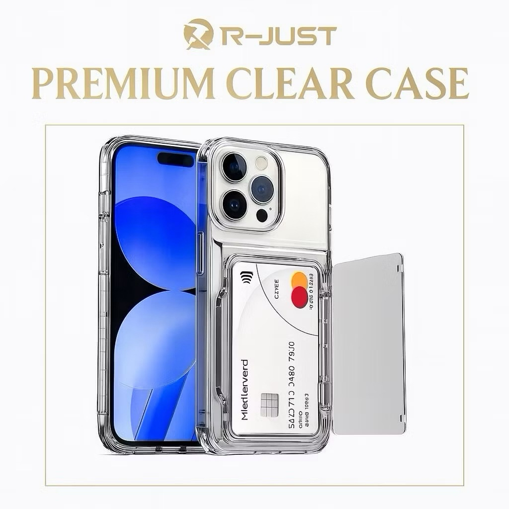 R-JUST อย่างเป็นทางการรับประกัน 1 ปีกรณีพรีเมี่ยม iPhone 13 Pro Anti Shock Card Slot MultiCard Holde