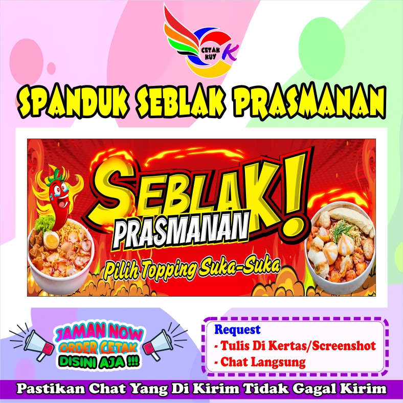 แบนเนอร์ seblak บุฟเฟ่ต์สมัยใหม่สามารถปรับแต่งได้ & / แบนเนอร์ seblak บุฟเฟ่ต์ล่าสุด