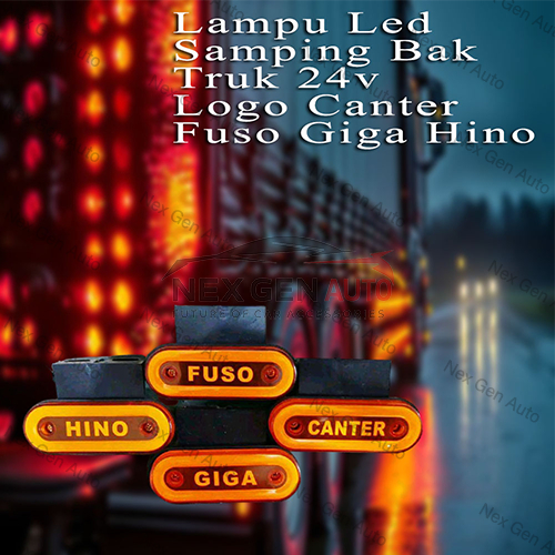 ไฟ Led ข้างรถบรรทุก 24v พร้อมโลโก้ Canter Fuso Giga Hino