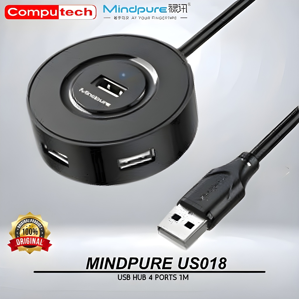 MINDPURE USB 2.0 HUB 4 PORTS 1M US018