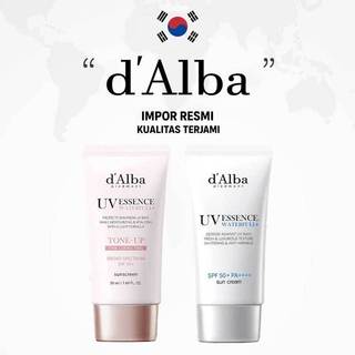 d’Alba UV Essence Waterfull Tone-up Sun Cream SPF50+ PA+ & D'Alba Waterfull Essence Sun cream SPF50+ PA++++| Sunscreen Wajah & Tubuh | Mencerahkan & Melindungi Kulit | Original