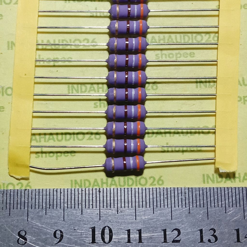 UNGU PURPLE 390R 1W 5% ตัวต้านทานเท้าทองแดง 390 r 1 วัตต์ 390 โอห์ม 1 วัตต์ 5 เปอร์เซ็นต์ 390r 1w