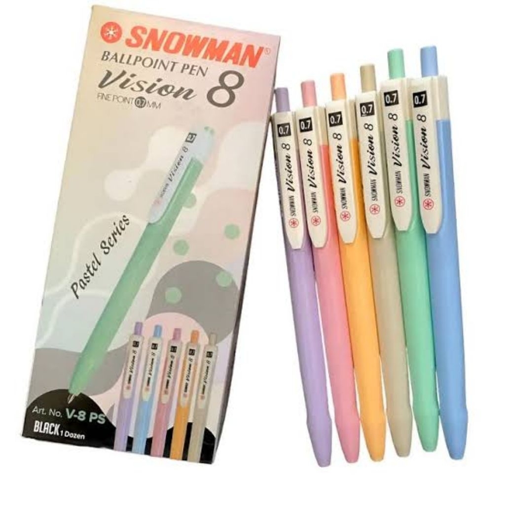 [กล่อง 12] SNOWMAN V-8 RETRACTABLE 0.7 MM PEN / BALLPOINT / V8 PEN