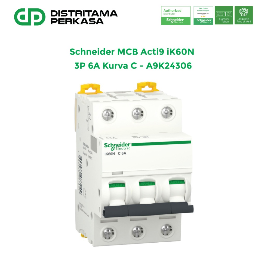 Schneider MCB Acti9 iK60N 3P 6A Kurva C - A9K24306