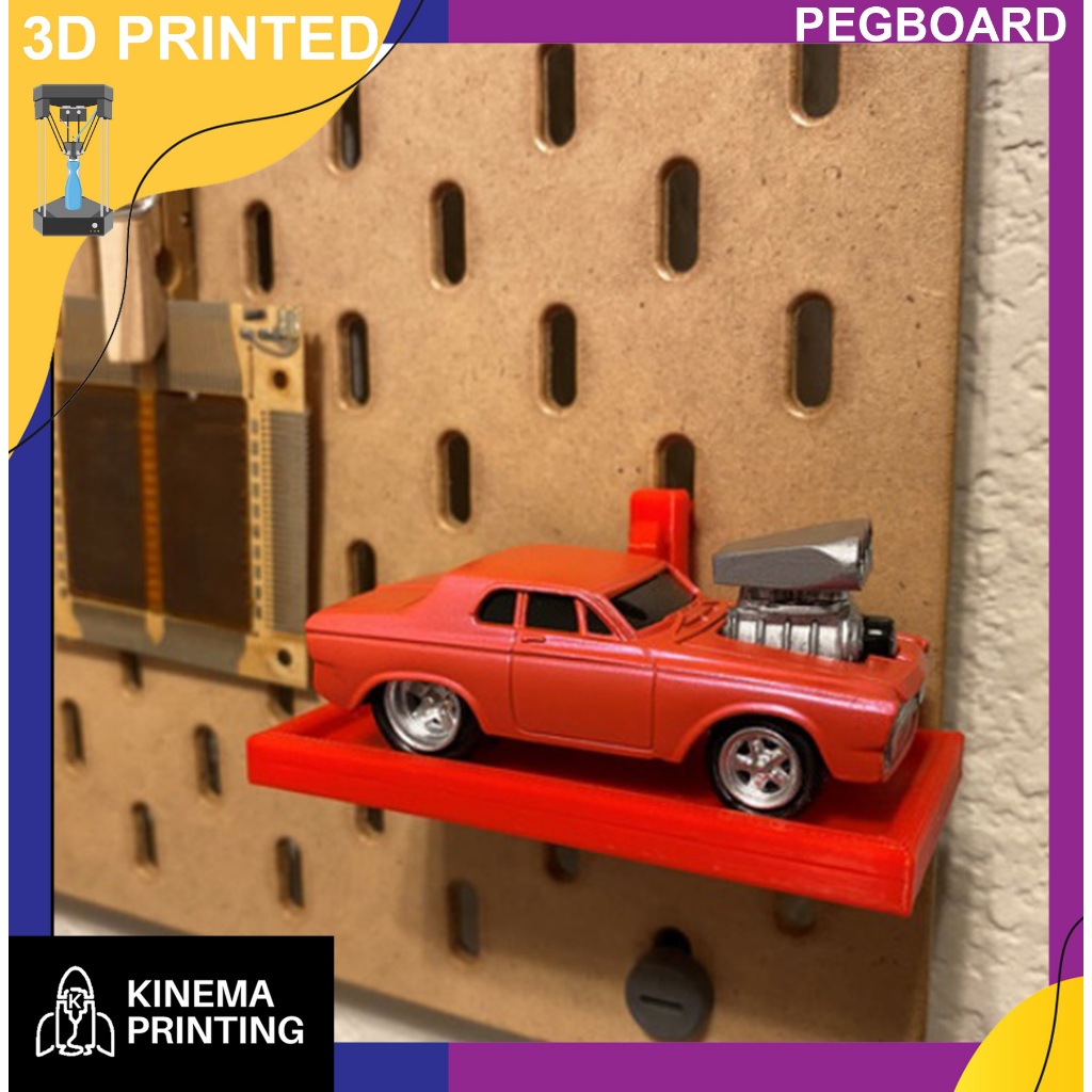 GANTUNGAN Pegboard Diecast Hanger Hook Shelf Accessories - พิมพ์ 3 มิติ