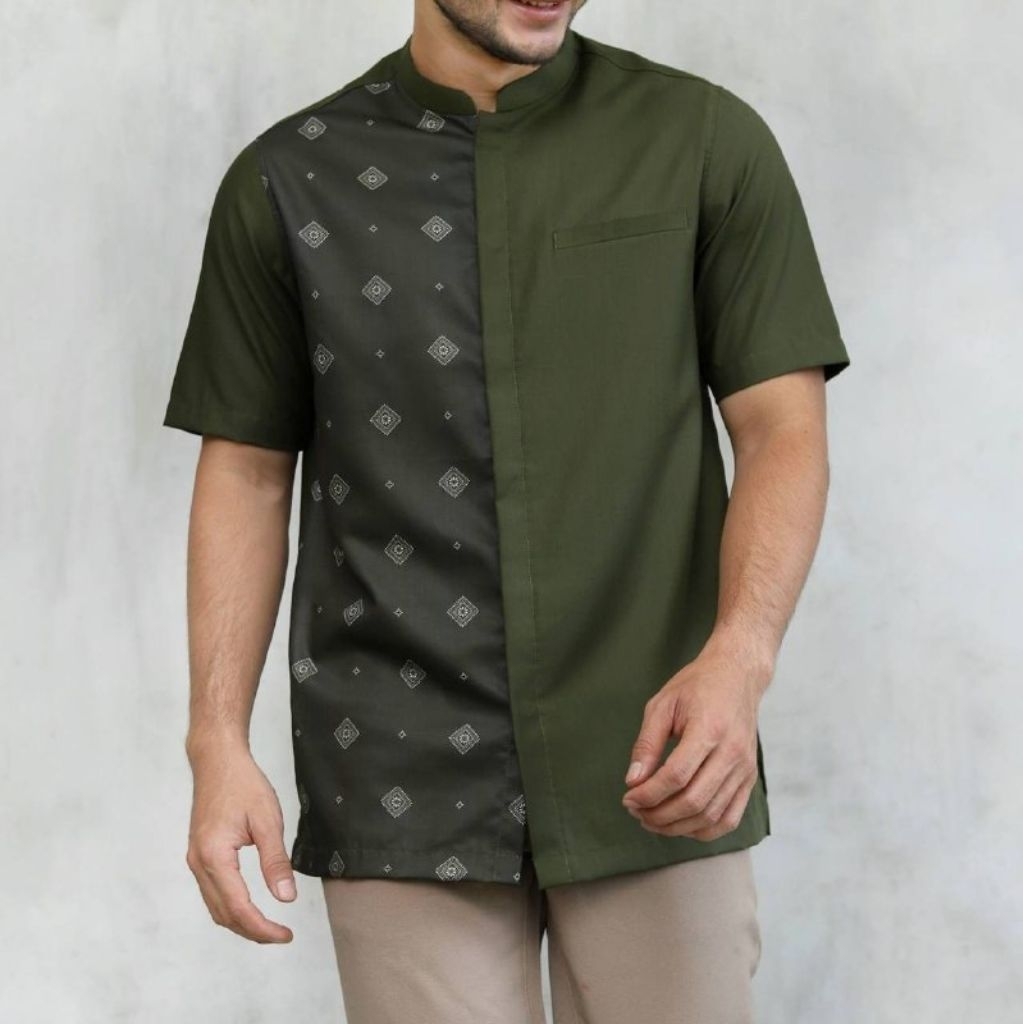 T67 Saviq ผ้าบาติกด้านข้างสั้น | เสื้อผ้ามุสลิมผู้ชาย