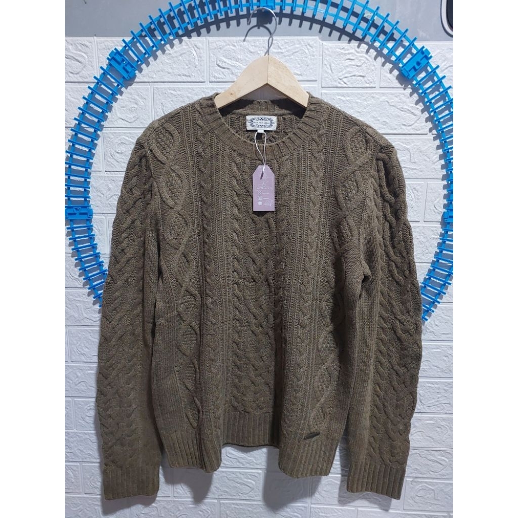 BEAN POLE JEANS ARMY BRAID KNIT SWETER