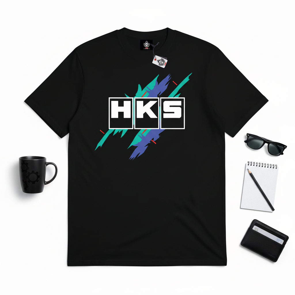 KARIMAKE เสื้อยืด Unisex Distro พร้อมภาพแข่งรถ HKS VINTAGE Logo