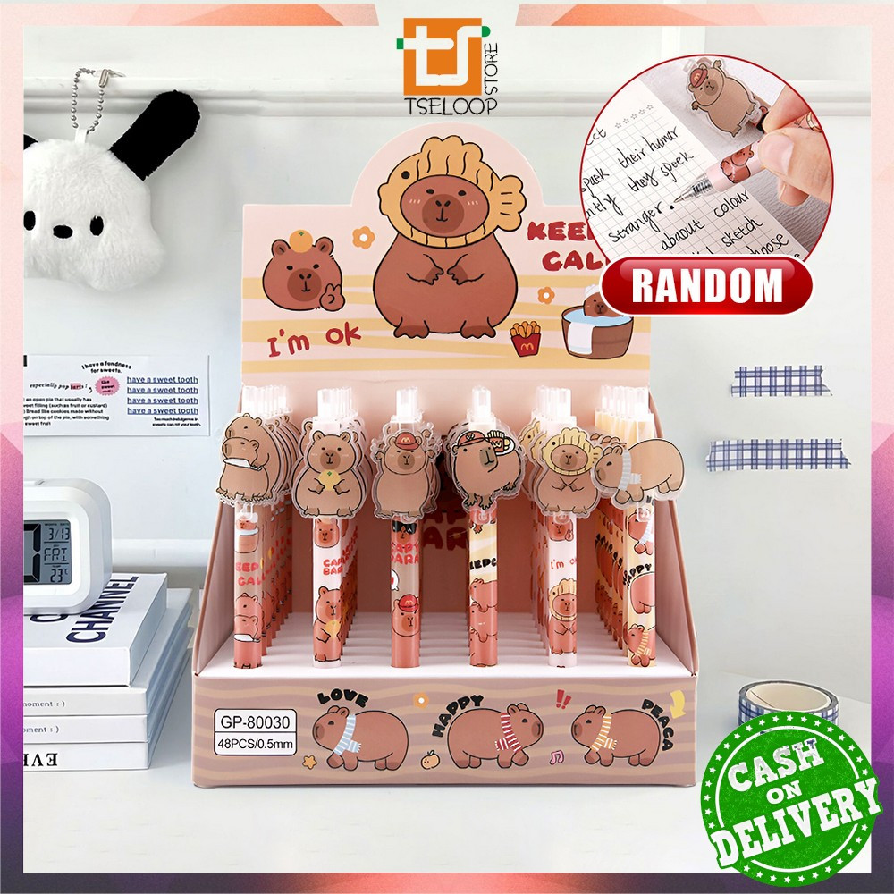 EC OFM-A96 Capybara Mechanical Pen 0.5MM ปากกาเจลการ์ตูนโรงเรียนและสํานักงานเครื่องเขียน / ปากกาหมึก