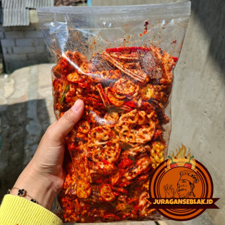 Kerupuk Seblak Campur Mix Pedas Daun Jeruk 1kg - Seblak Pedas Kering Bantat Gurih Praktis