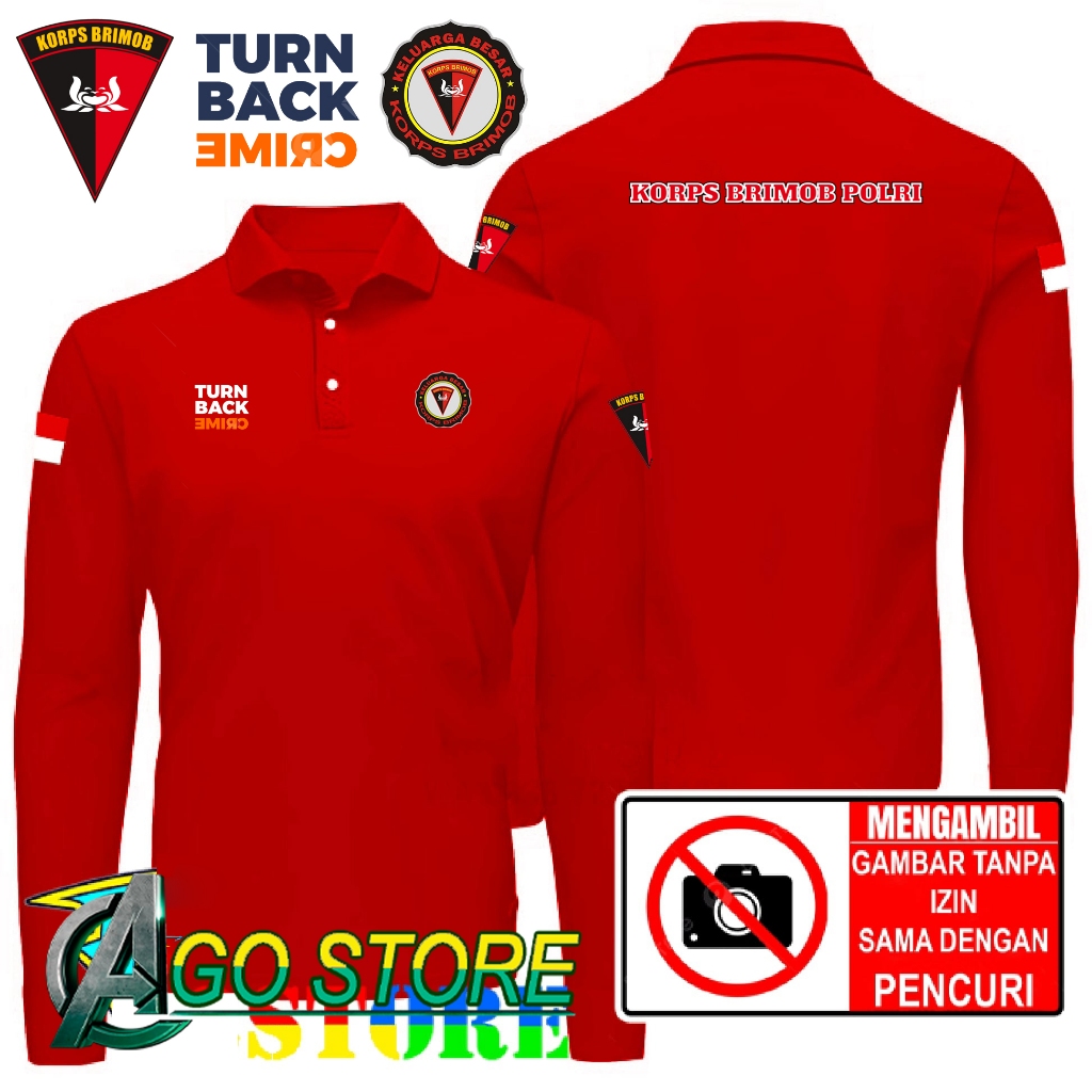 เสื้อเชิ้ตคอปกโปโล Wangky KORPS BRIMOB - เสื้อเชิ้ตคอปก POLRI UNISEX DTF สกรีนลาย AGOSTORE