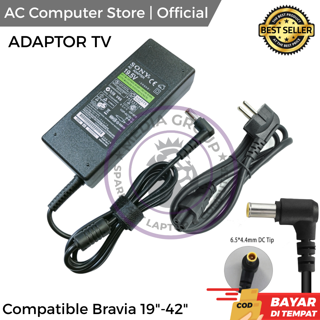 ต้นฉบับ Sony Bravia 32" ~ 40" 19.5V ~4.7A อะแดปเตอร์ทีวี LCD-LED