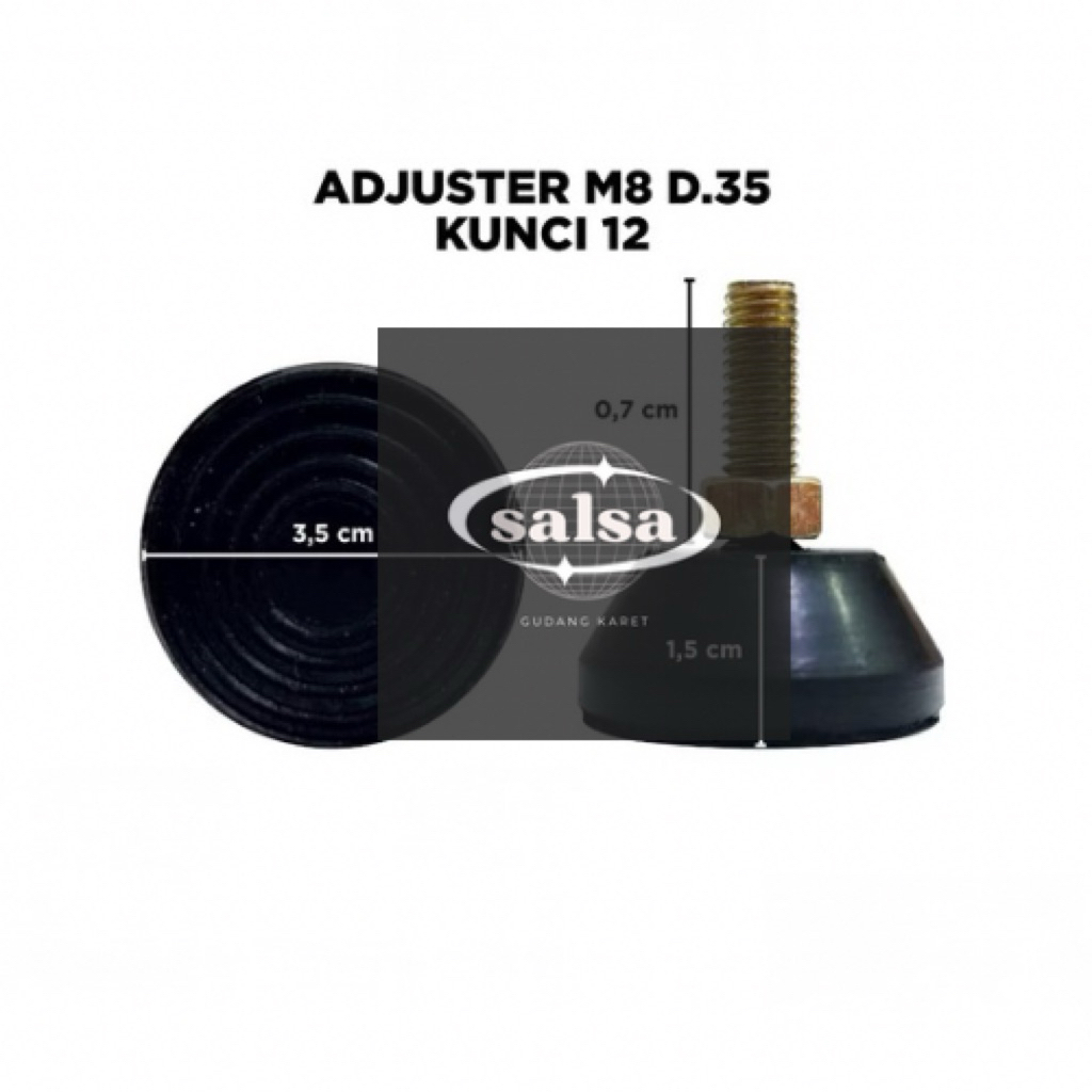 ADJUSTER M8 D35 ยางสแตนเลสสําหรับขาโต๊ะและเก้าอี้