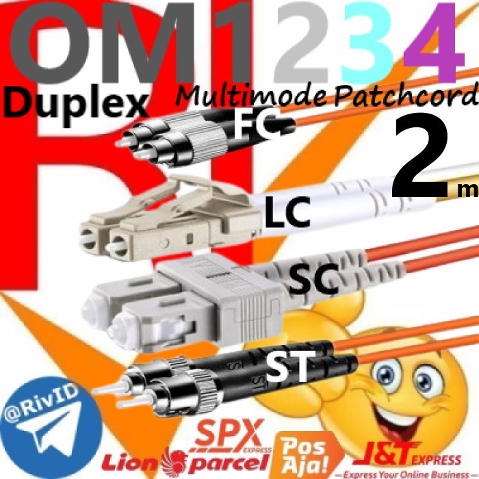 Patchcord Duplex 2m FC LC SC ST Multimode OM1 OM2 OM3 OM4 สายแพทช์ 2 เมตร Fiber Optic Multi Mode