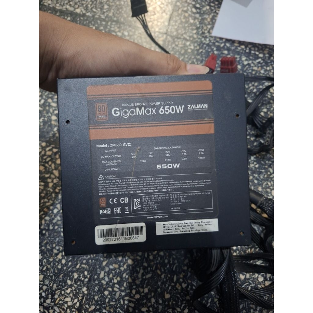 PSU zalman Gigamax 650W 80+ สีบรอนซ์ มือสอง