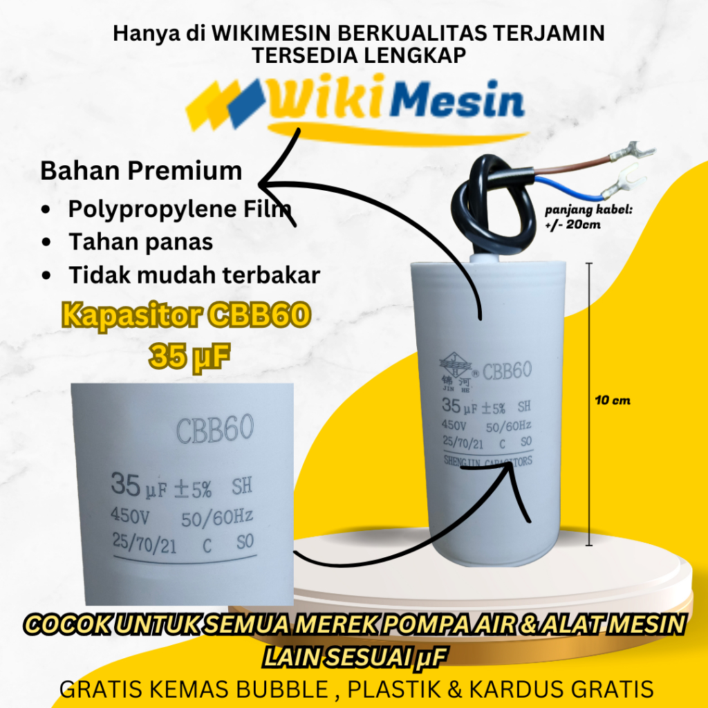 ตัวเก็บประจุปั๊มน้ํา 35uf 450v 400v ตัวเก็บประจุวิ่ง 450vac 400vac