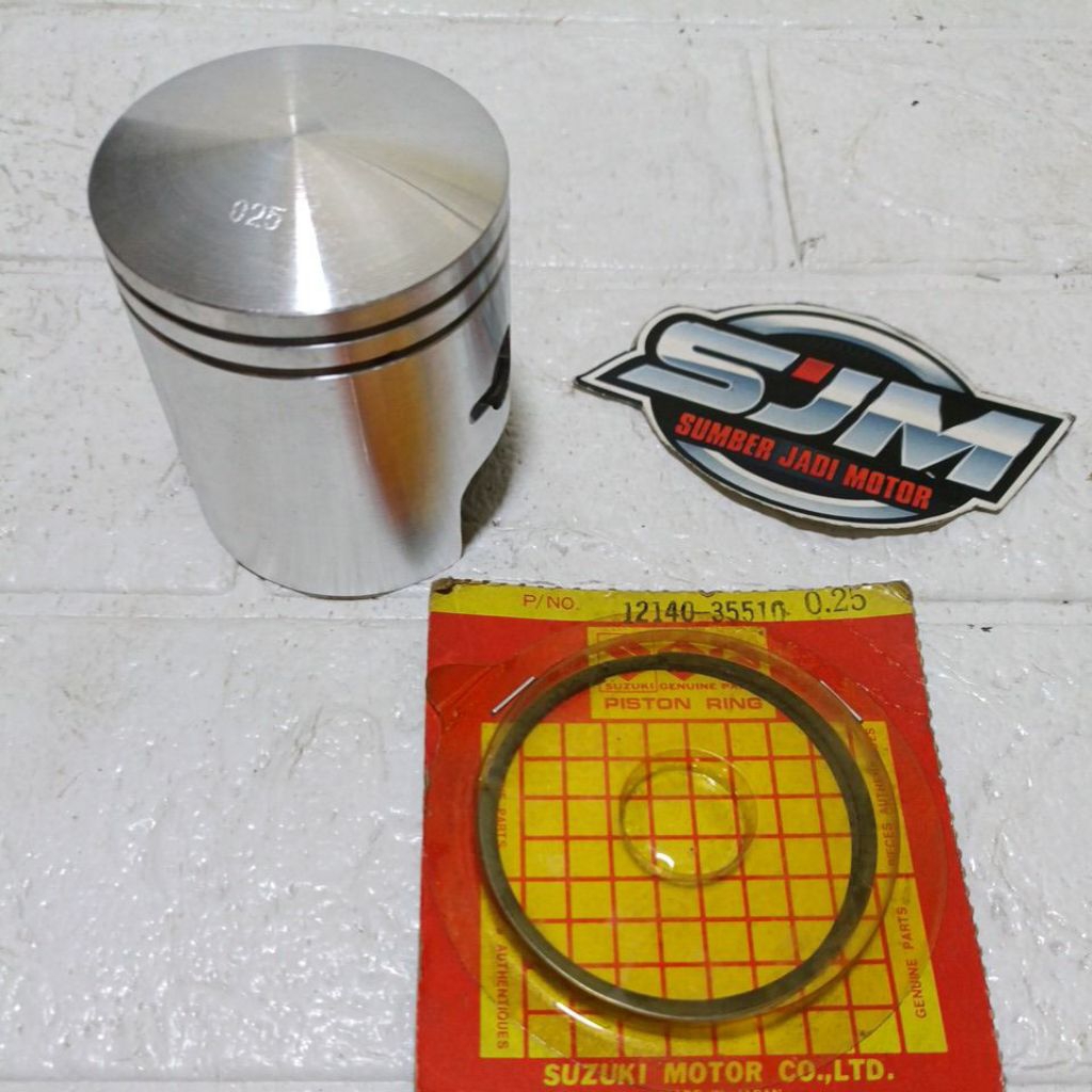 ORIGINAL-แหวนลูกสูบและลูกสูบ Suzuki rc100 rc 100 bravo oz 025 25 SET