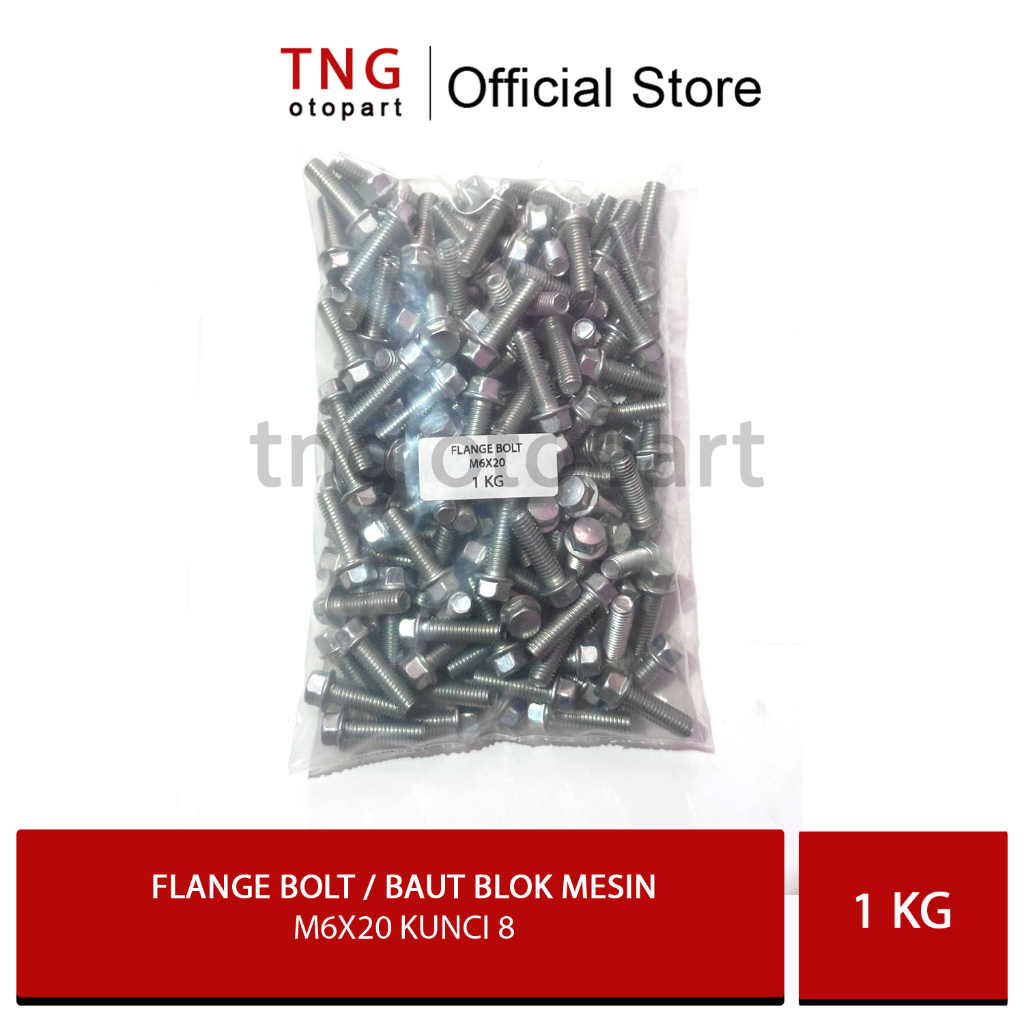 MESIN 1 Kg หน้าแปลน Bolt m6x20 / หน้าแปลน Bolt 6x20 Key 8 / บล็อกเครื่องยนต์ Bolt 6x20