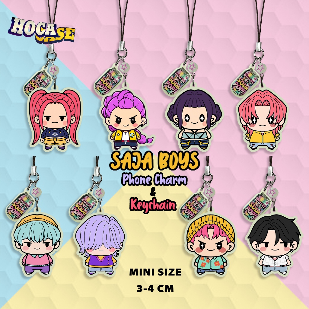 HP GANTUNGAN 3D Glow in The Dark โทรศัพท์ Charm เฉพาะเด็ก & Demon Hunters Kpop Mini ที่ไม่ซ้ํากันน่า