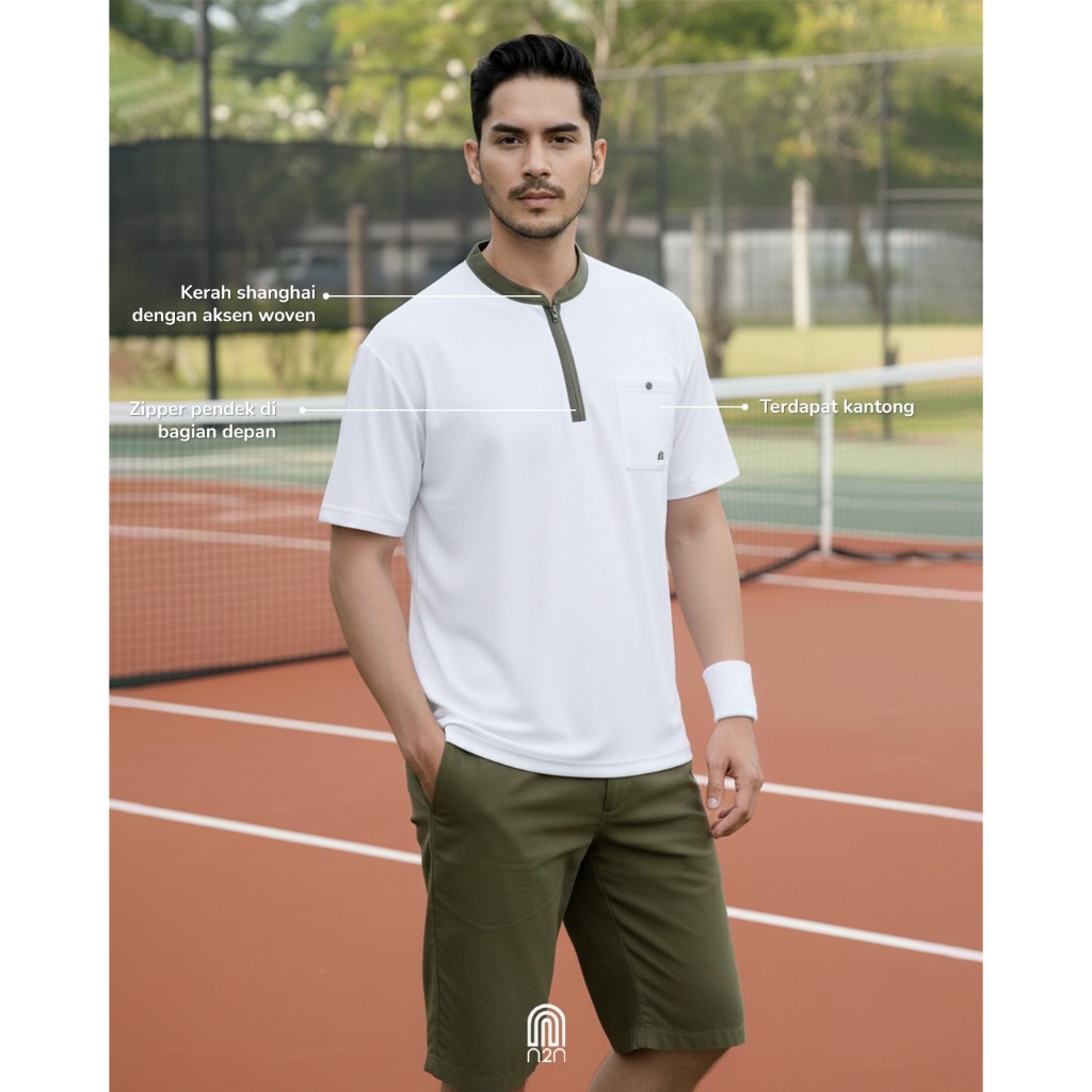 N2N Biyan เสื้อเชิ้ตแขนสั้นผู้ชาย Lacoste Shanghai Koko