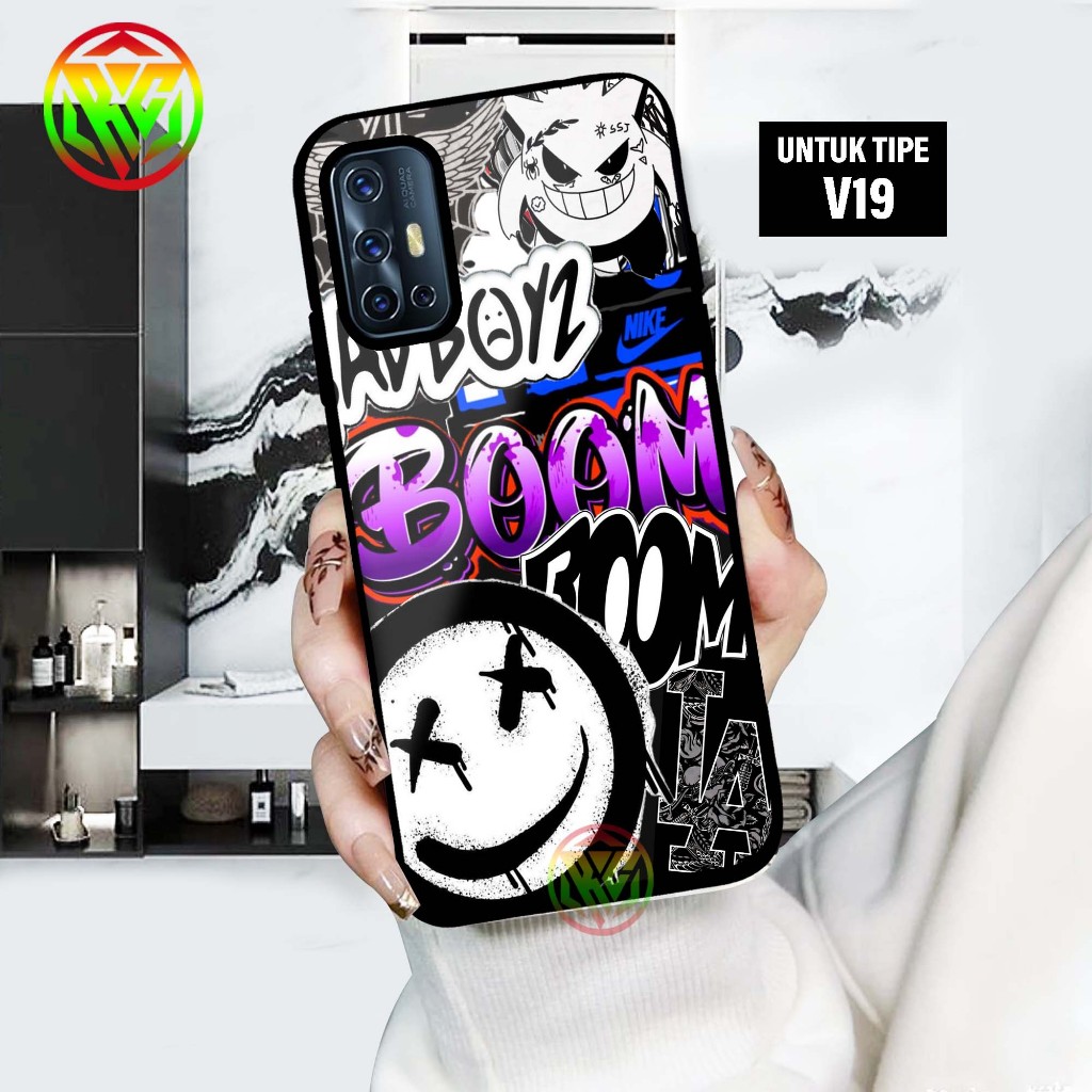 เคส HP Vivo V19 - เคส Softcase Glass Shiny New Case Glossy Vivo V19 Phone Case [Motif-Grapfity] - เค