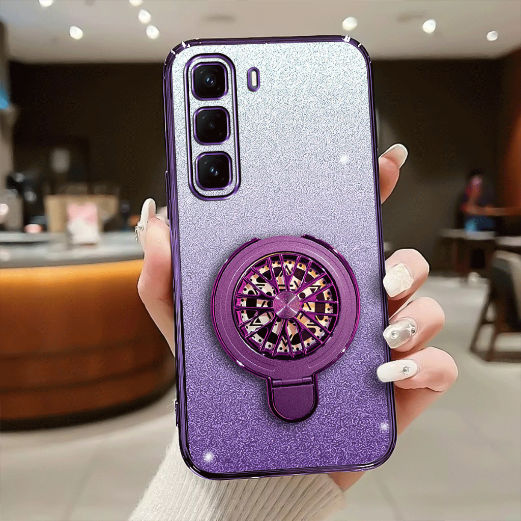 Infinix 50 Pro Plus Softcase Blink Blink Luxury Glitter Silicon Ring Holder Fun