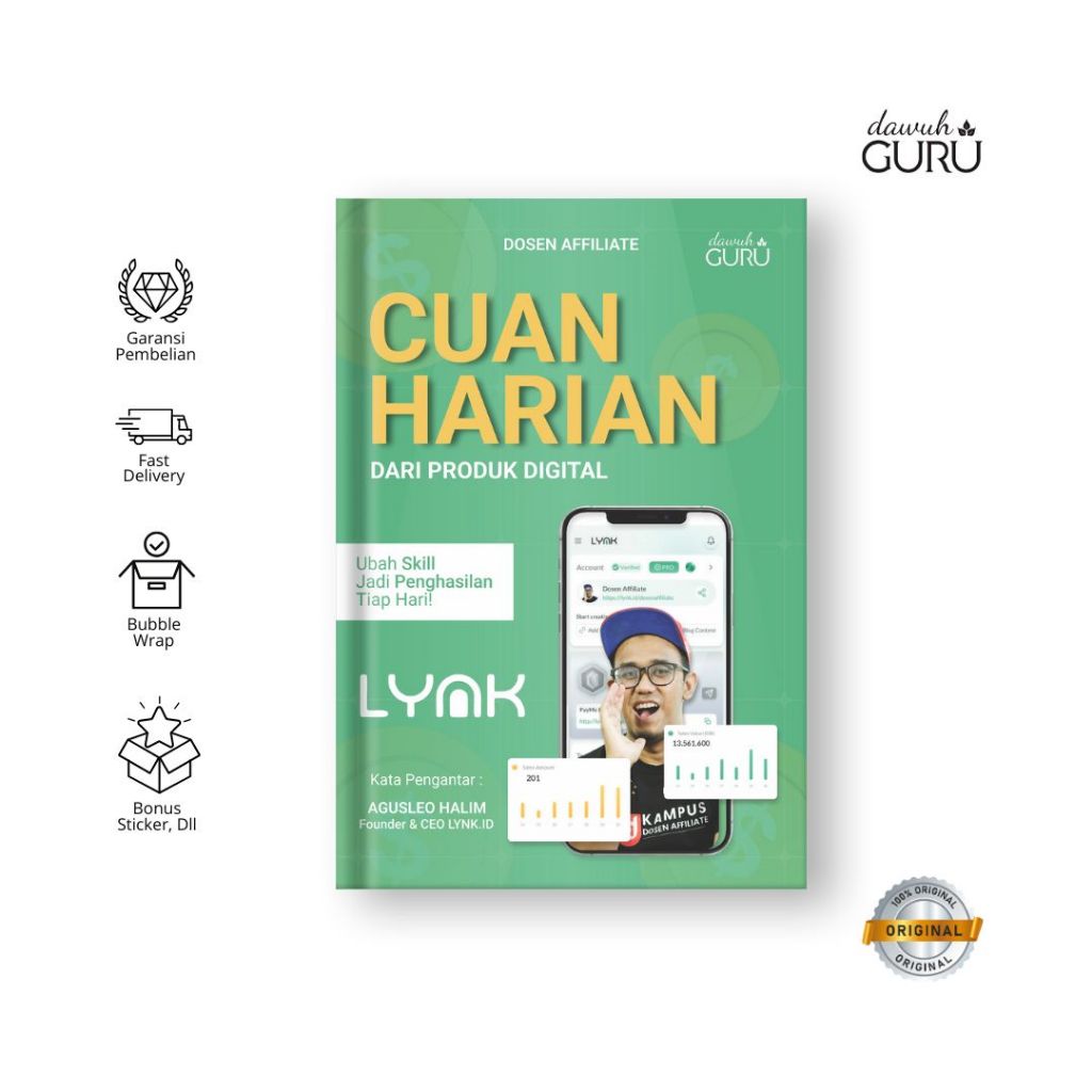 หนังสือ Dawuh Guru I Daily Cuan จากผลิตภัณฑ์ดิจิทัล I Affiliate Lecturer