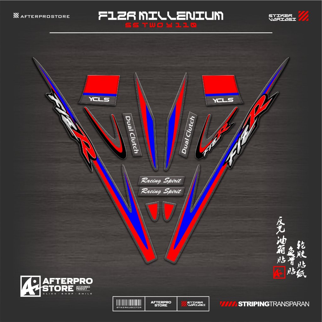TRANSPARENT STRIPING UV F1ZR MILLENNIUM MOTIF K8 สติ๊กเกอร์ YAMAHA F1Z R สติ๊กเกอร์ใส VARIATION FIZR