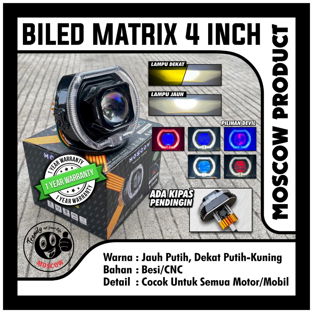 รับประกัน 1 ปี PROJECTOR BILED MATRIX 4 INCH MOSCOW ORIGINAL TYPE LG4 PROJECTOR LENS FLAT CUT PROJEC