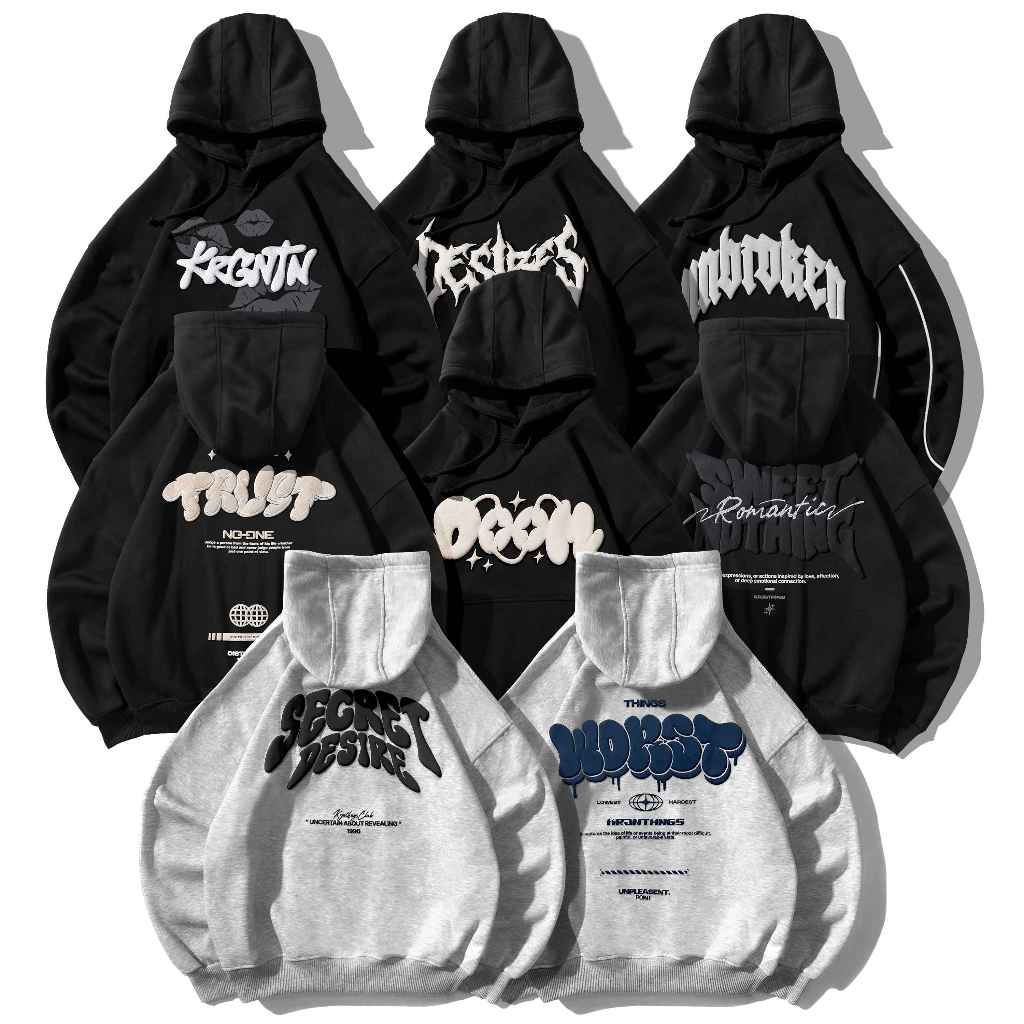 "VOLUME 3" BOXY HOODIE JUMPER / MENS BOXY HOODIE JUMPER DISTRO