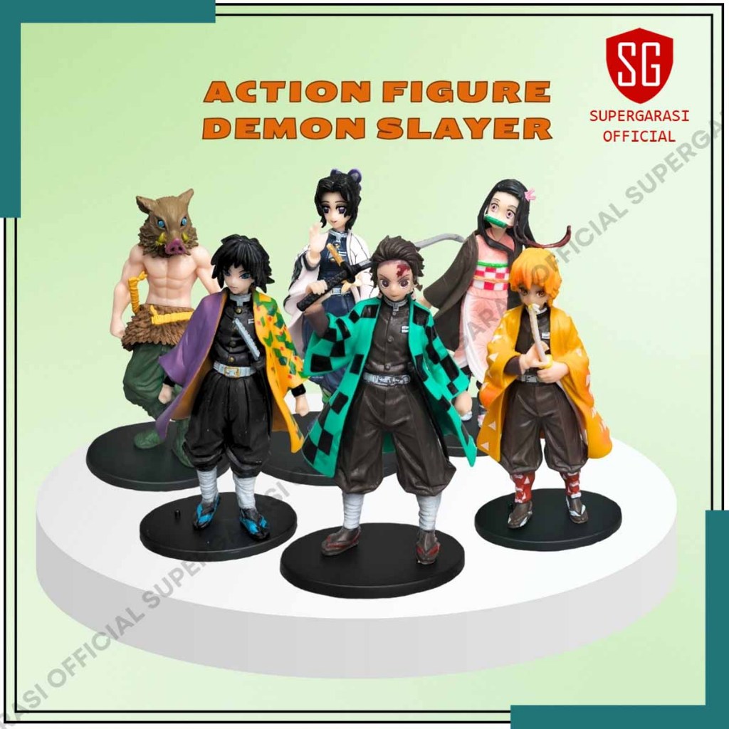 Action Figure Kimetsuไม่มีYaiba demon slayer Tanjiro Rengoku Zenitsu shinobu nezuko akaza giyu