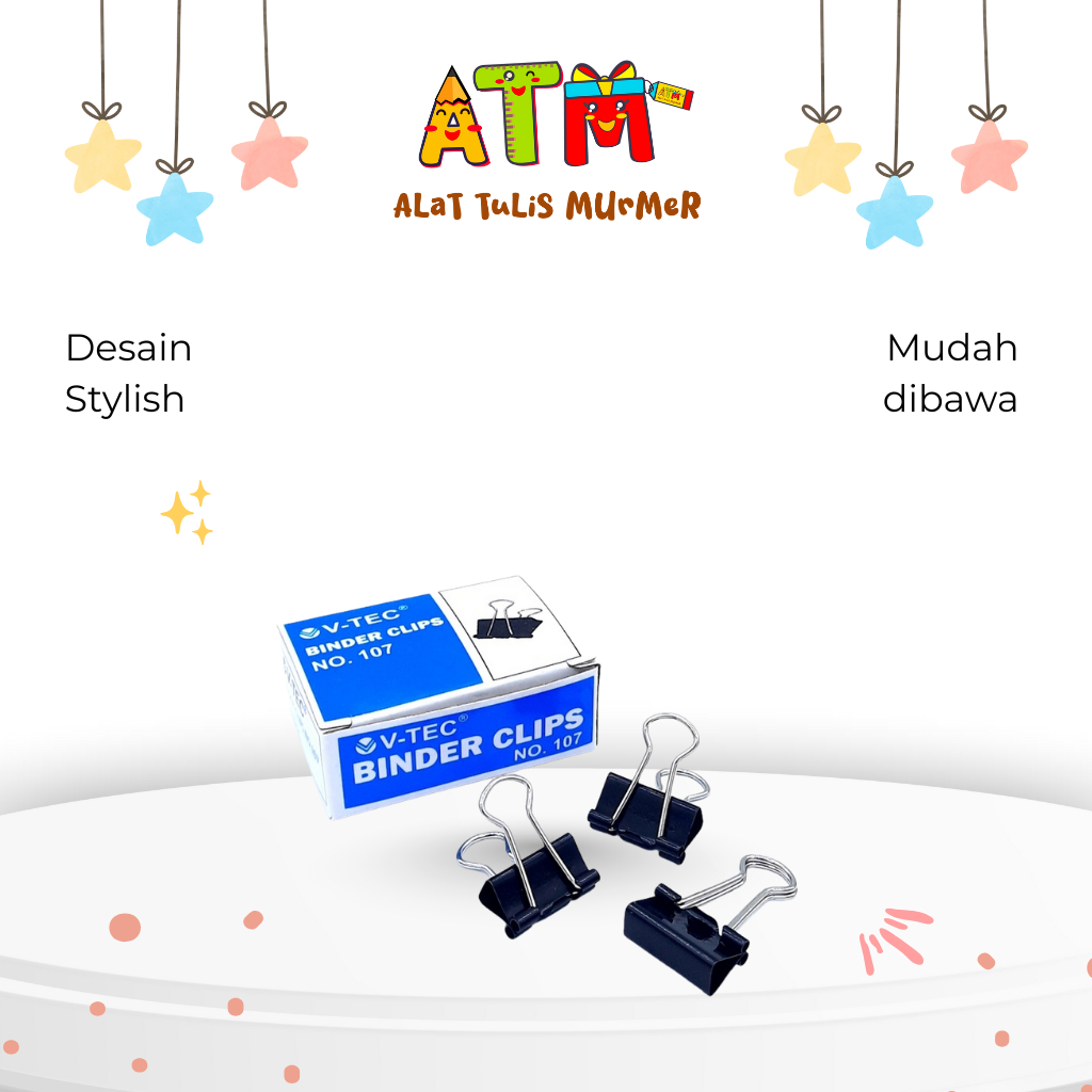 BINDER CLIP/PAPER CLIP/V-TEC BINDER CLIP NO. 107