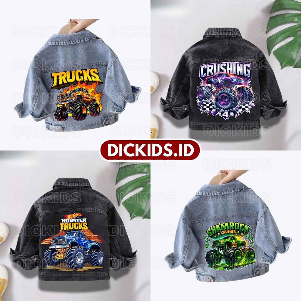MONSTER TRUCK KIDS JEANS JACKET AGES 1-7 ปี SNOW BLUE & SNOW BLACK