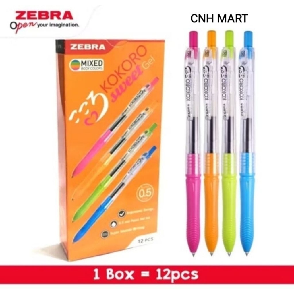 Zebra Kokoro Swee Black Pen ราคา 12 ชิ้น - ปากกา - BallPoint - ปากกา - Kokoro sweet Mixed